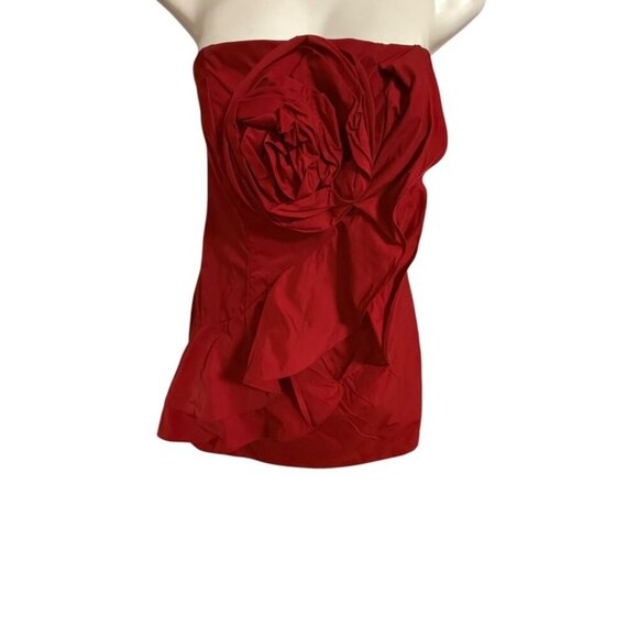 Pearl Georgina Chapman of Marchesa Red Sleeveless Dress SZ 8 Cocktail FormalHOCO - Picture 3 of 6
